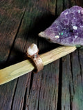 Human Tooth with Rough Diamond Ring size 10