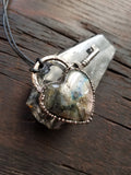 Labradorite Heart with Key