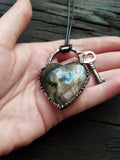 Labradorite Heart with Key