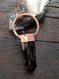 Obsidian Point with Spider