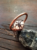 Obsidian Point with Spider