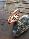 Obsidian Point with Spider