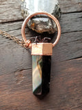 Obsidian Point with Spider