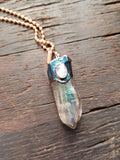 Quartz Crystal with Moonstone Pendant