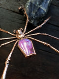 Orb Spider with Pink Rainbow Moonstone Coffin