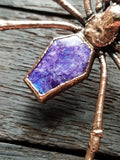 Orb Spider with Violet Rainbow Moonstone Coffin