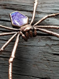 Orb Spider with Violet Rainbow Moonstone Coffin