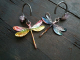 Dragonfly and Amethyst Ear Weights