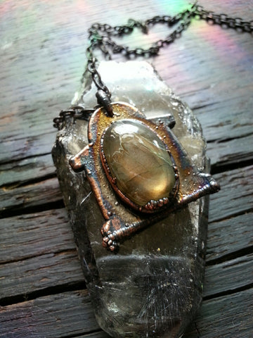 Labradorite Gravestone Pendant