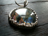 Labradorite Pendant with Silver Finish