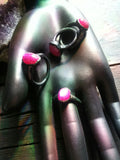 Pink Moonstone and Blackened Copper Ring