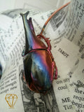 Rhinoceros Beetle and Kyanite Neck Loop