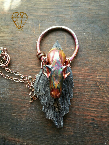 Bat Skull on Kyanite Pendant