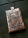 Labradorite Necklace with Tarot Card-The World
