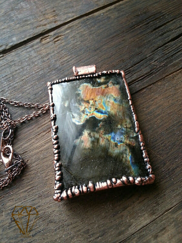 Labradorite Necklace with Tarot Card-The Star